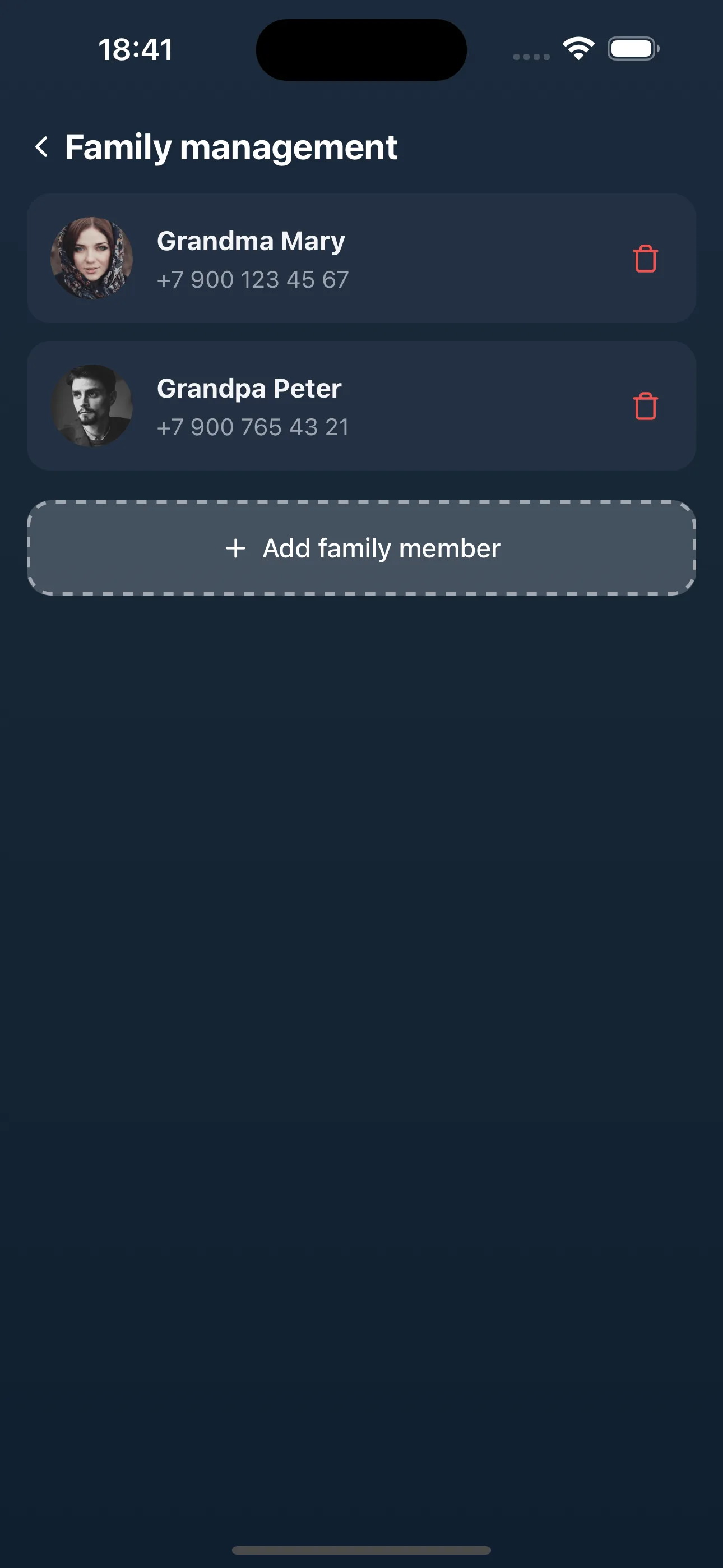 Family management (dark)