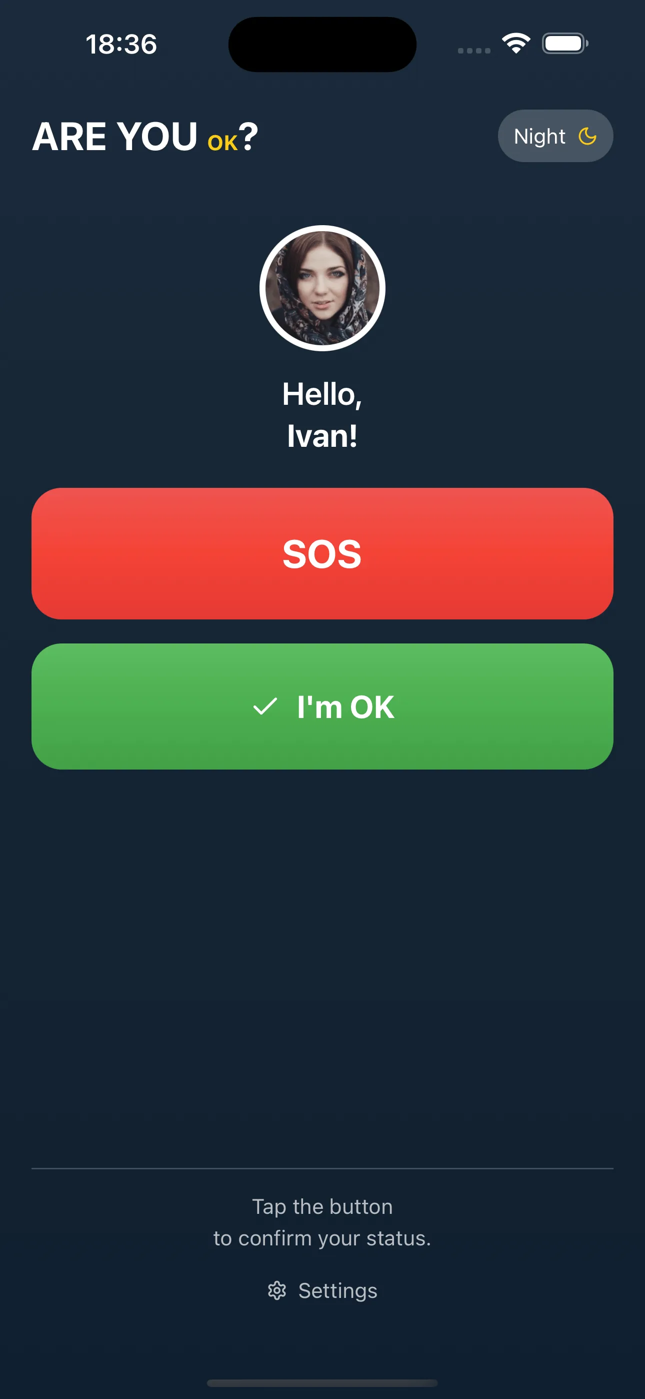 App main screen