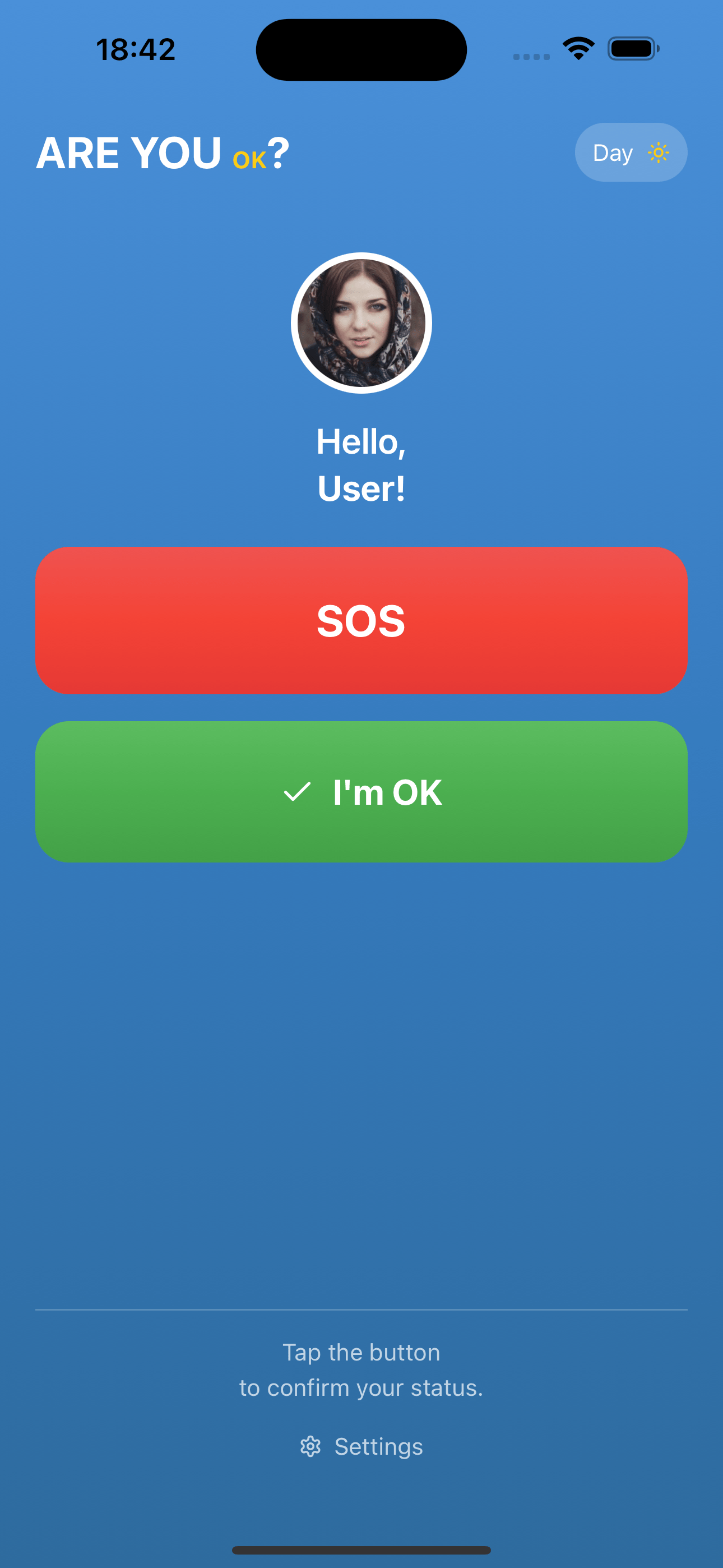 Main screen (light theme)