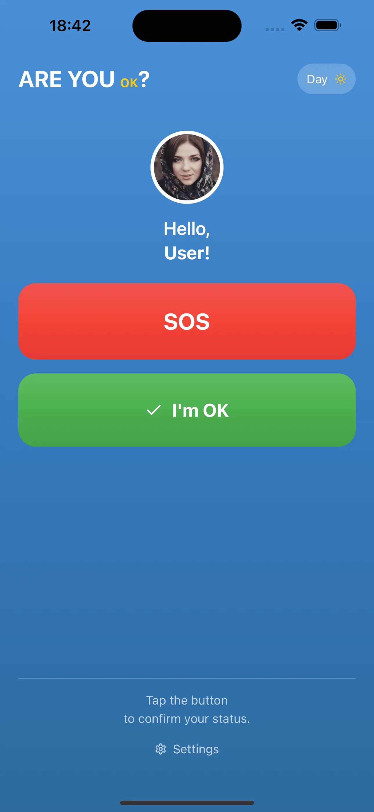 Main screen (light theme)